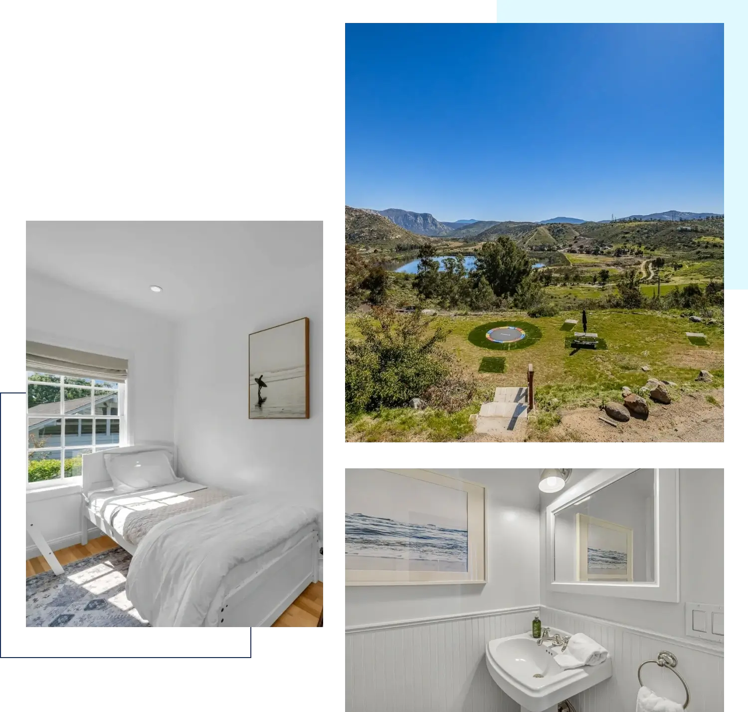 Bright, modern bedroom with large windows and scenic outdoor views.